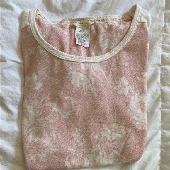 Lucky Brand Other - ✨Lucky Brand Pink and White Floral Pajama Top - Large